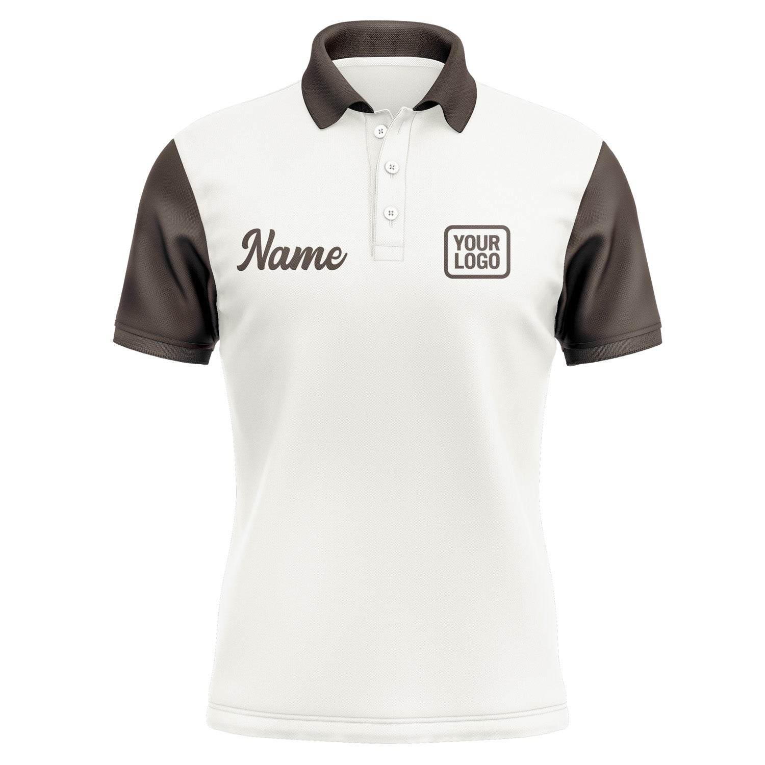 Custom White Brown Short-Sleeve Polo Shirt PO180101B101