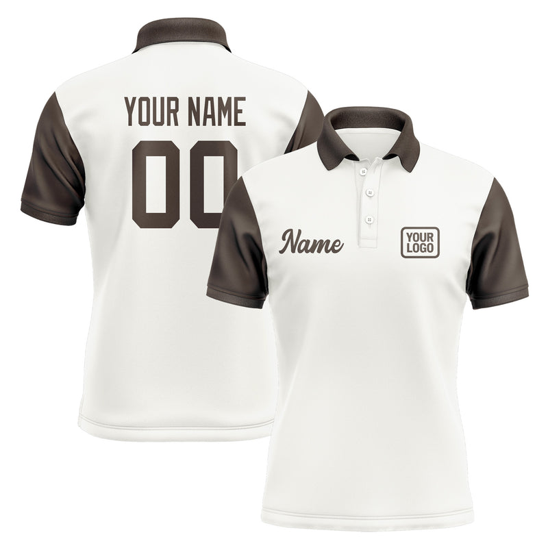 Custom White Brown Short-Sleeve Polo Shirt PO180101B101