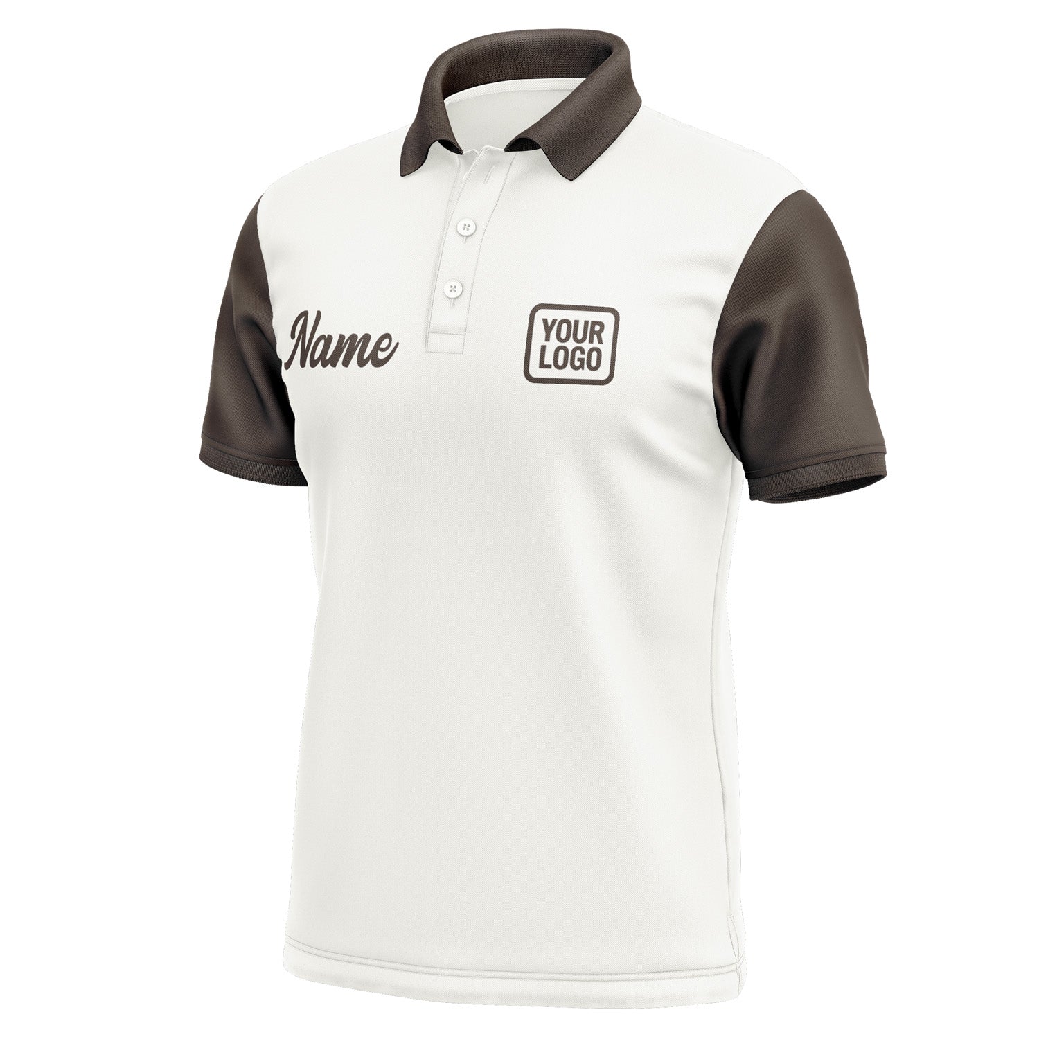 Custom White Brown Short-Sleeve Polo Shirt PO180101B101