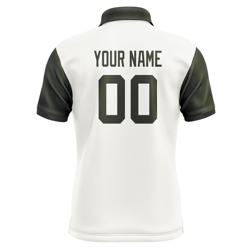 Custom White Olive Short-Sleeve Polo Shirt PO180202B102