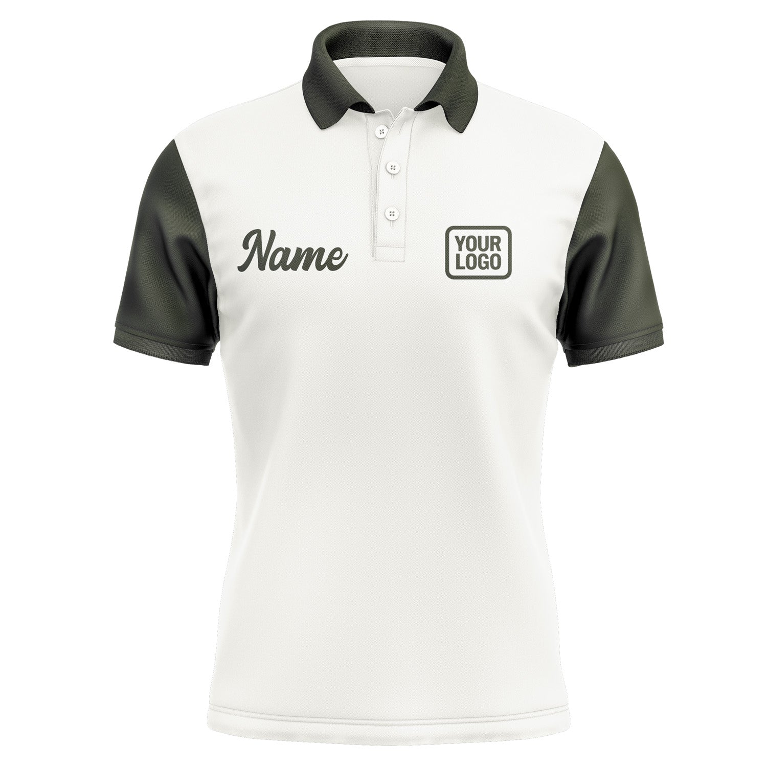 Custom White Olive Short-Sleeve Polo Shirt PO180202B102