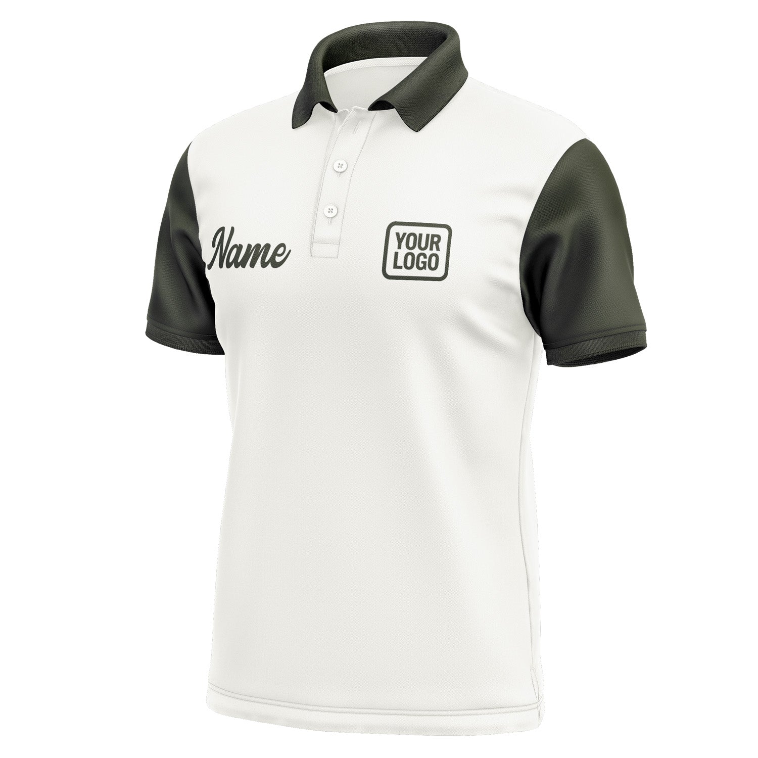 Custom White Olive Short-Sleeve Polo Shirt PO180202B102