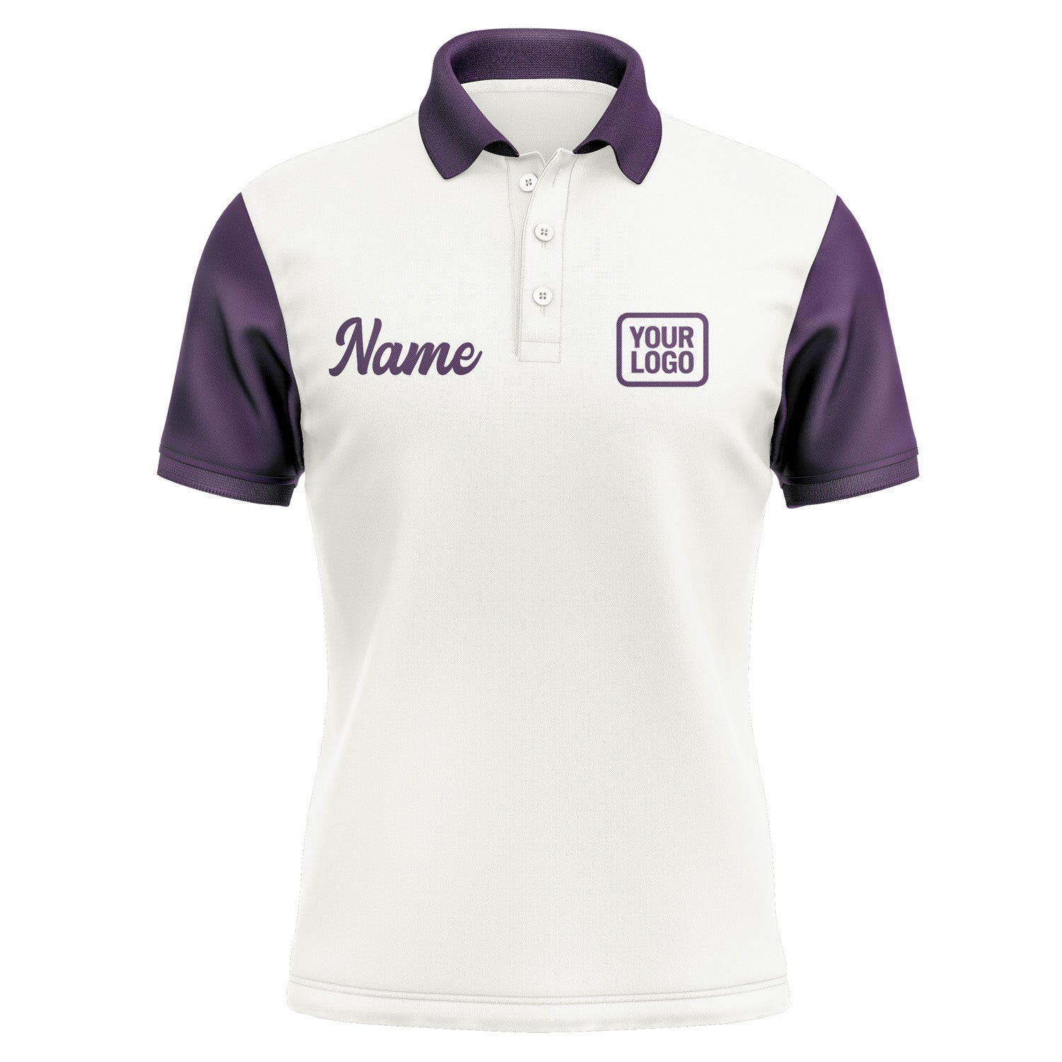 Custom White Purple Short-Sleeve Polo Shirt PO180707B107