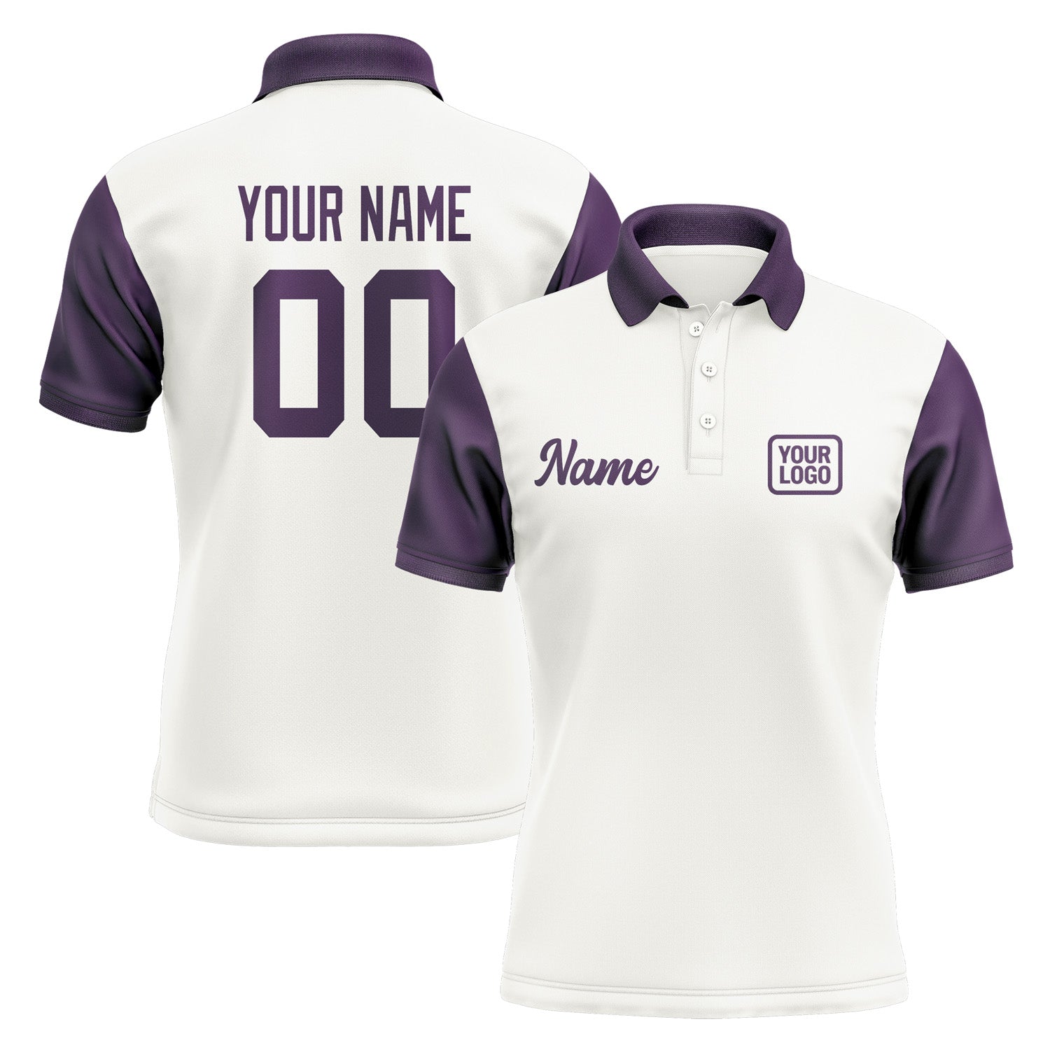 Custom White Purple Short-Sleeve Polo Shirt PO180707B107