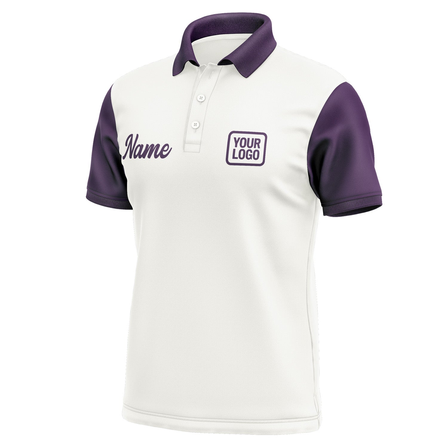 Custom White Purple Short-Sleeve Polo Shirt PO180707B107