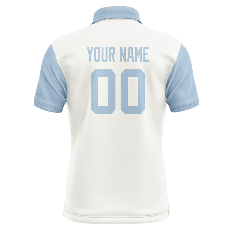 Custom White Light Blue Short-Sleeve Polo Shirt PO180808B108