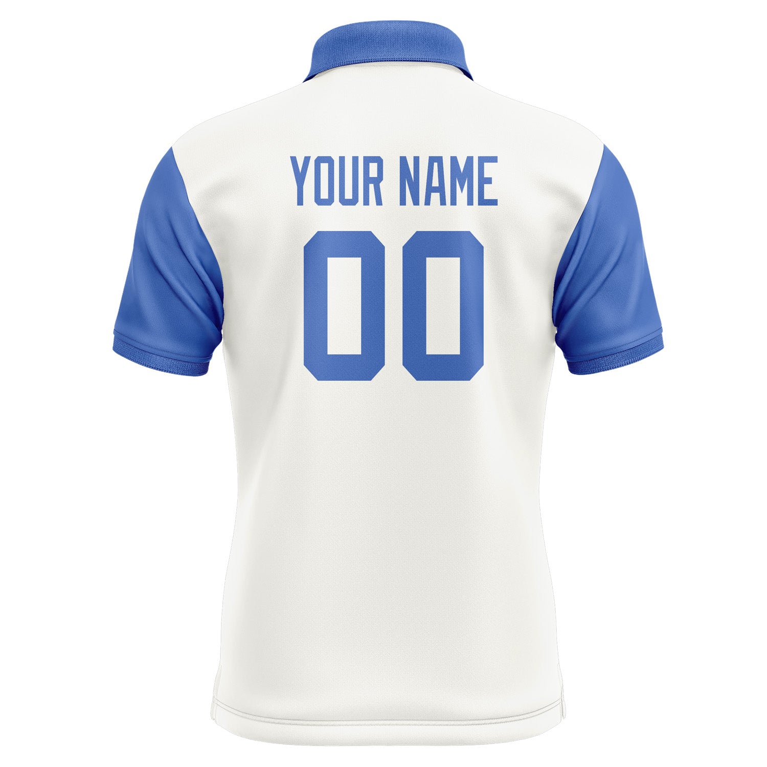 Custom White Sky Blue Short-Sleeve Polo Shirt PO180909B109