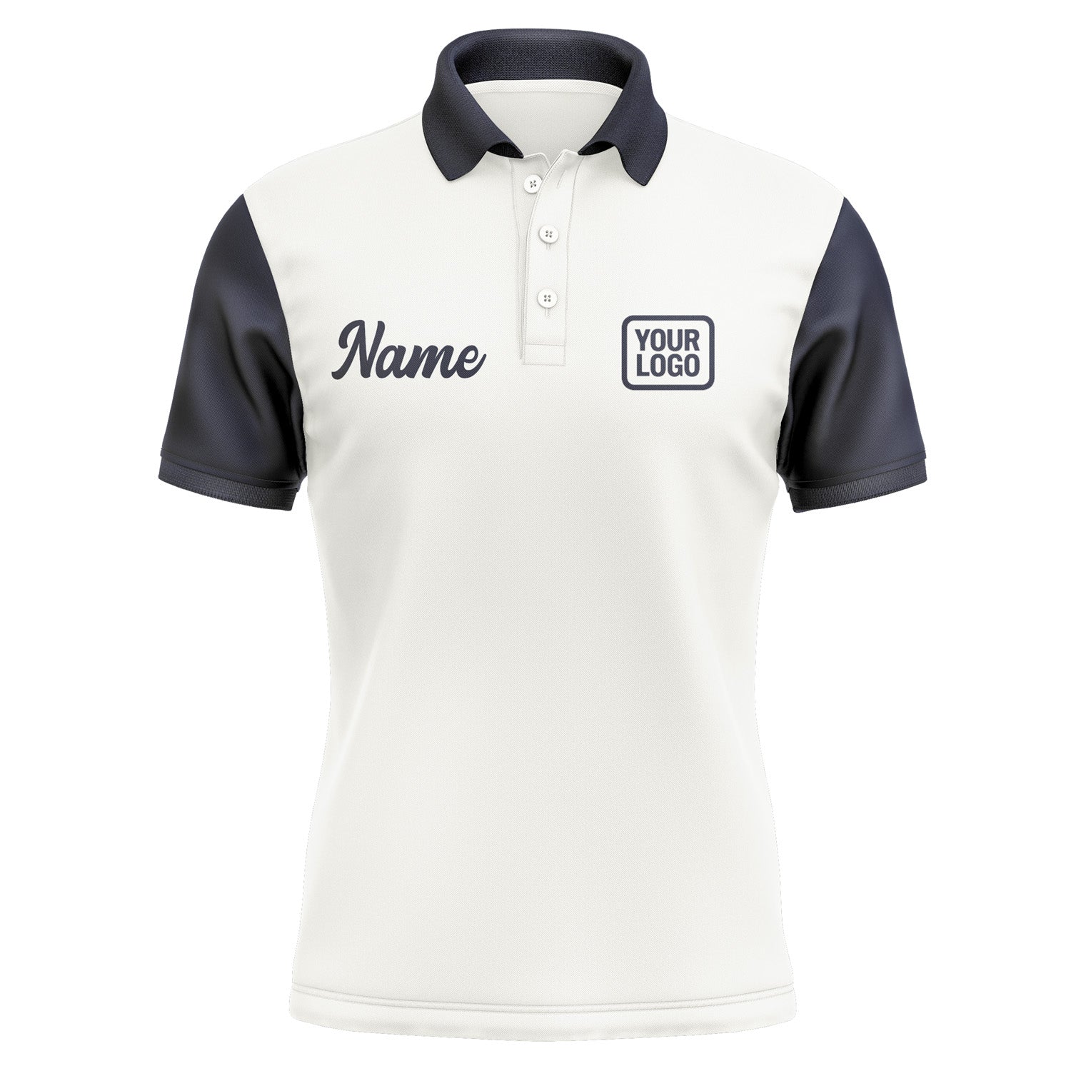 Custom White Navy Short-Sleeve Polo Shirt PO181111B111