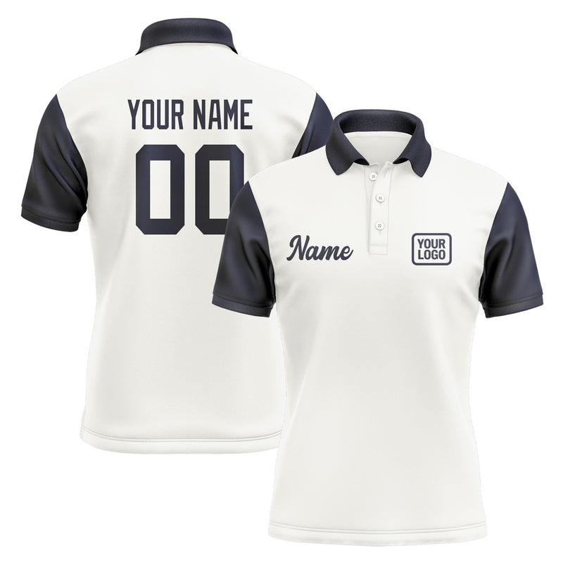 Custom White Navy Short-Sleeve Polo Shirt PO181111B111