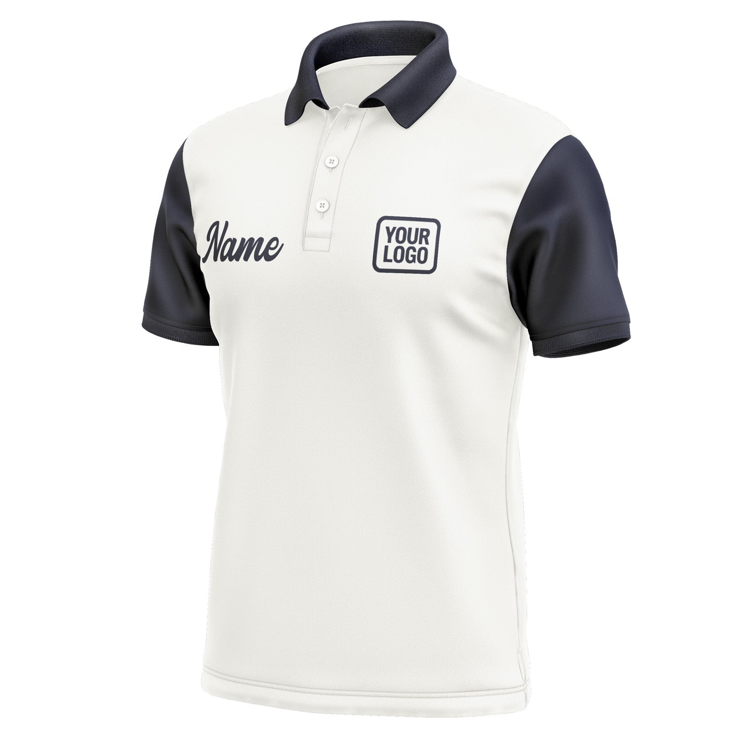Custom White Navy Short-Sleeve Polo Shirt PO181111B111