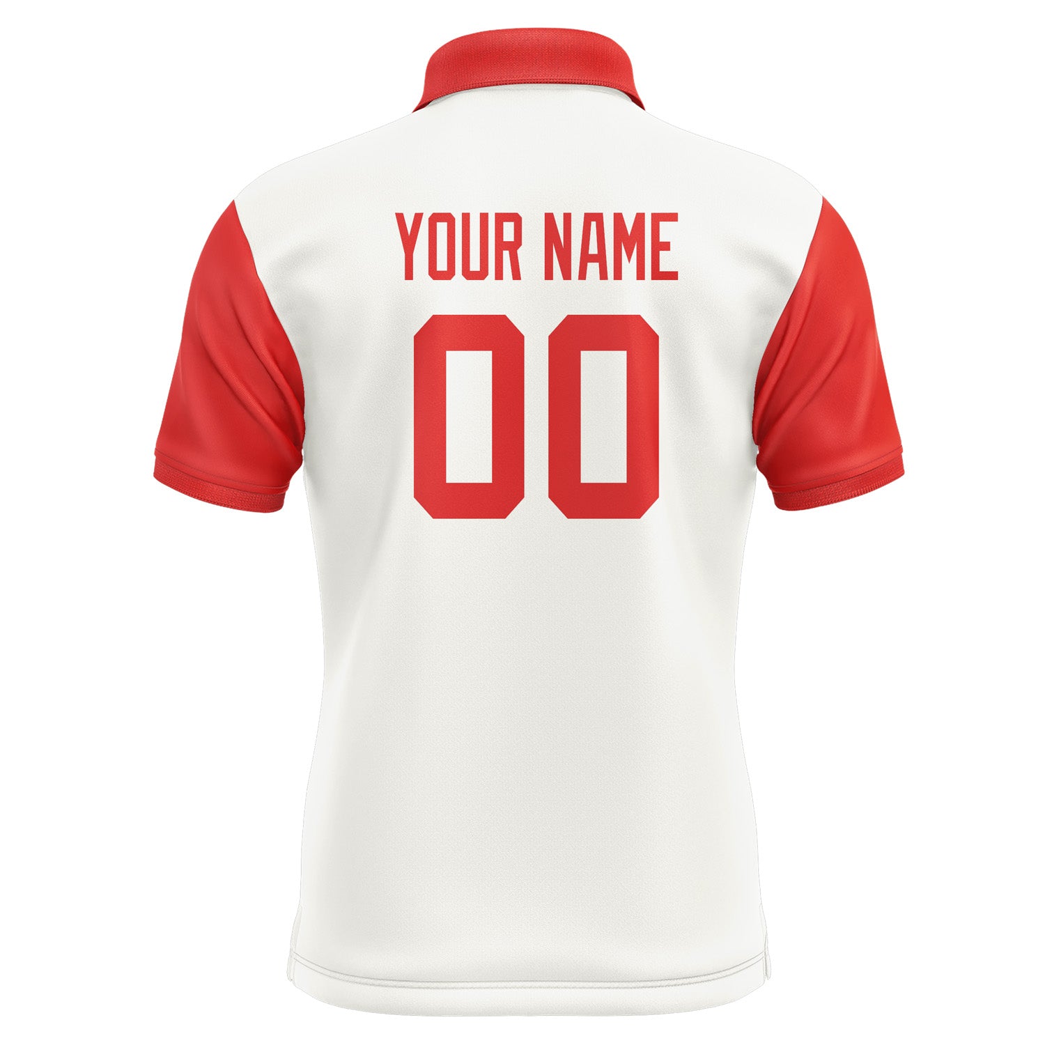 Custom White Orange Red Short-Sleeve Polo Shirt PO181212B112