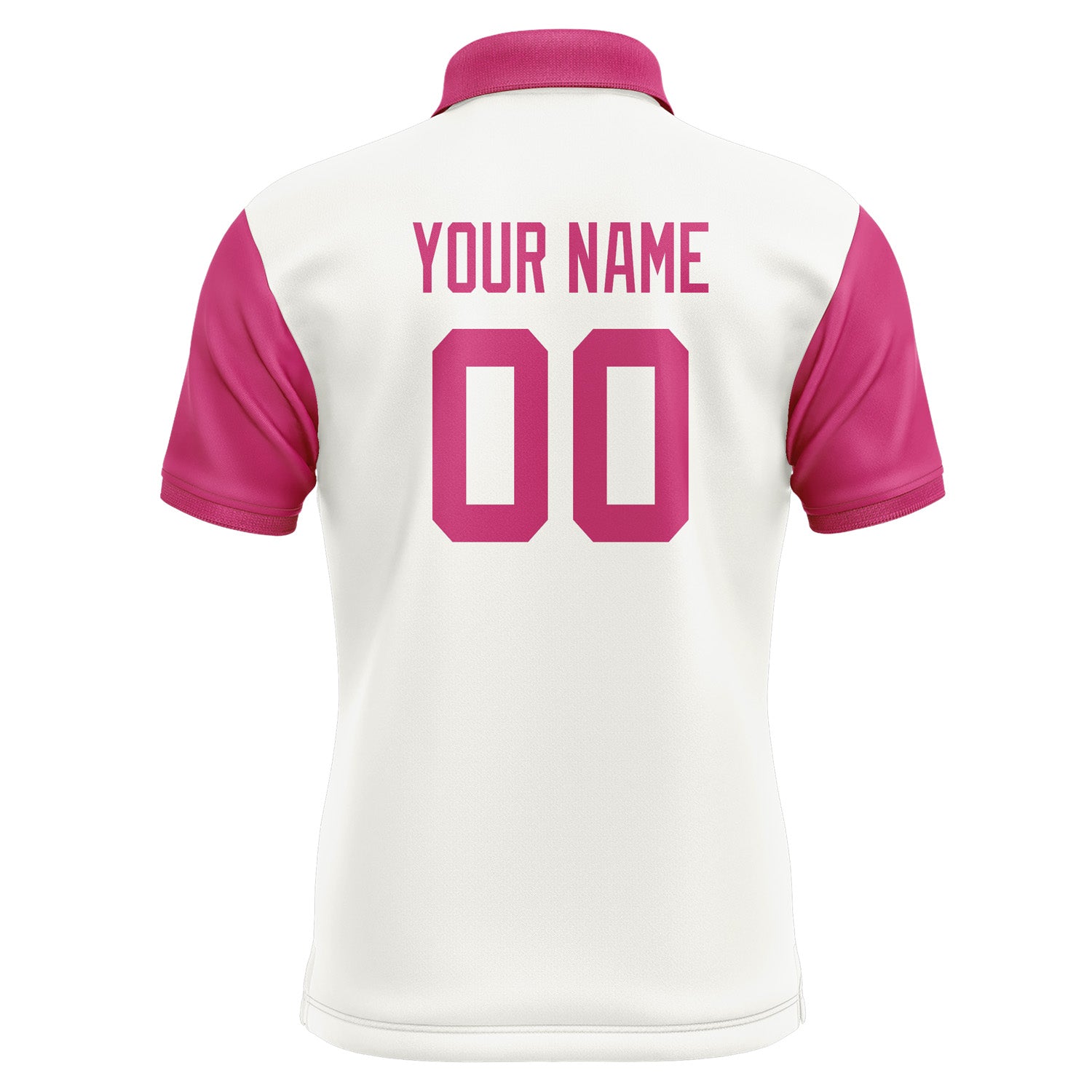 Custom White Pink Short-Sleeve Polo Shirt PO181313B113