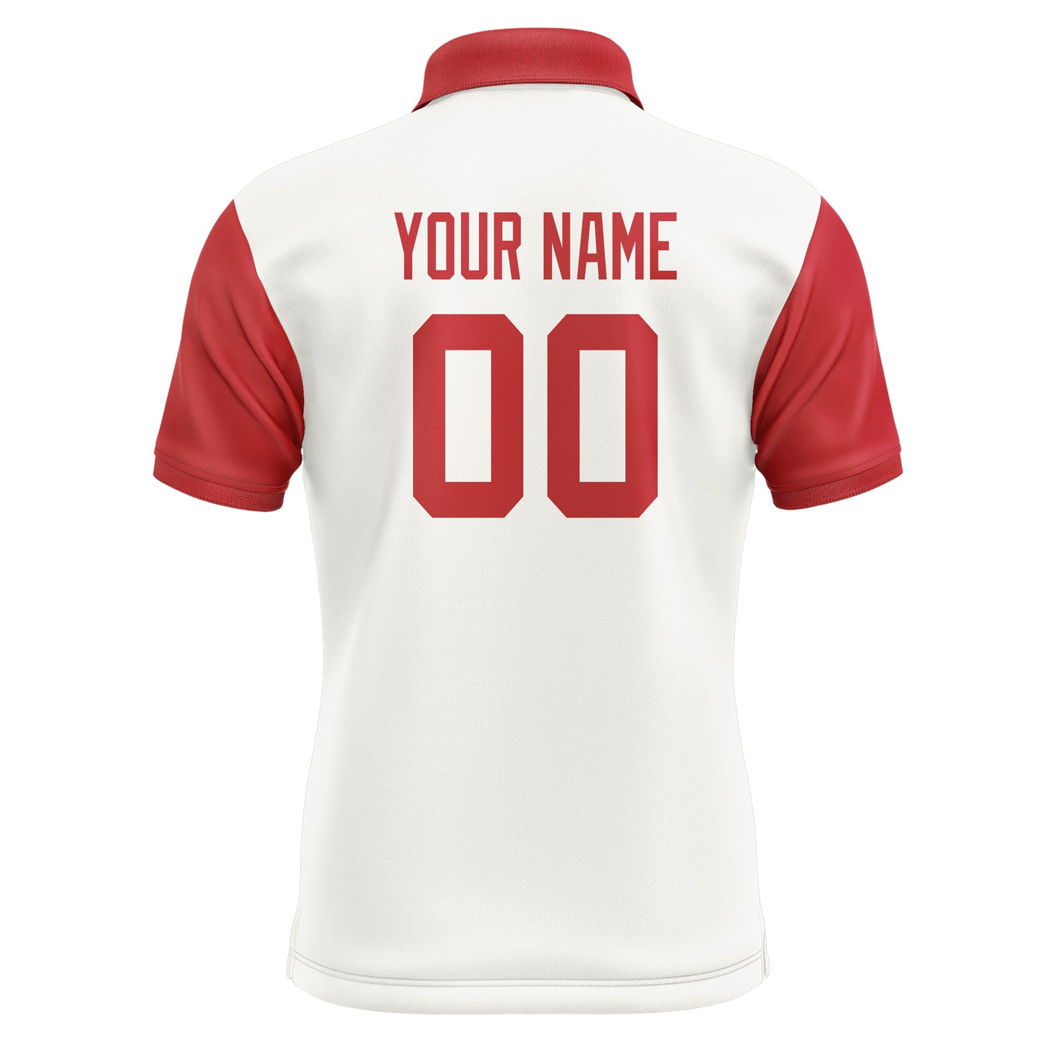 Custom White Red Short-Sleeve Polo Shirt PO181414B114