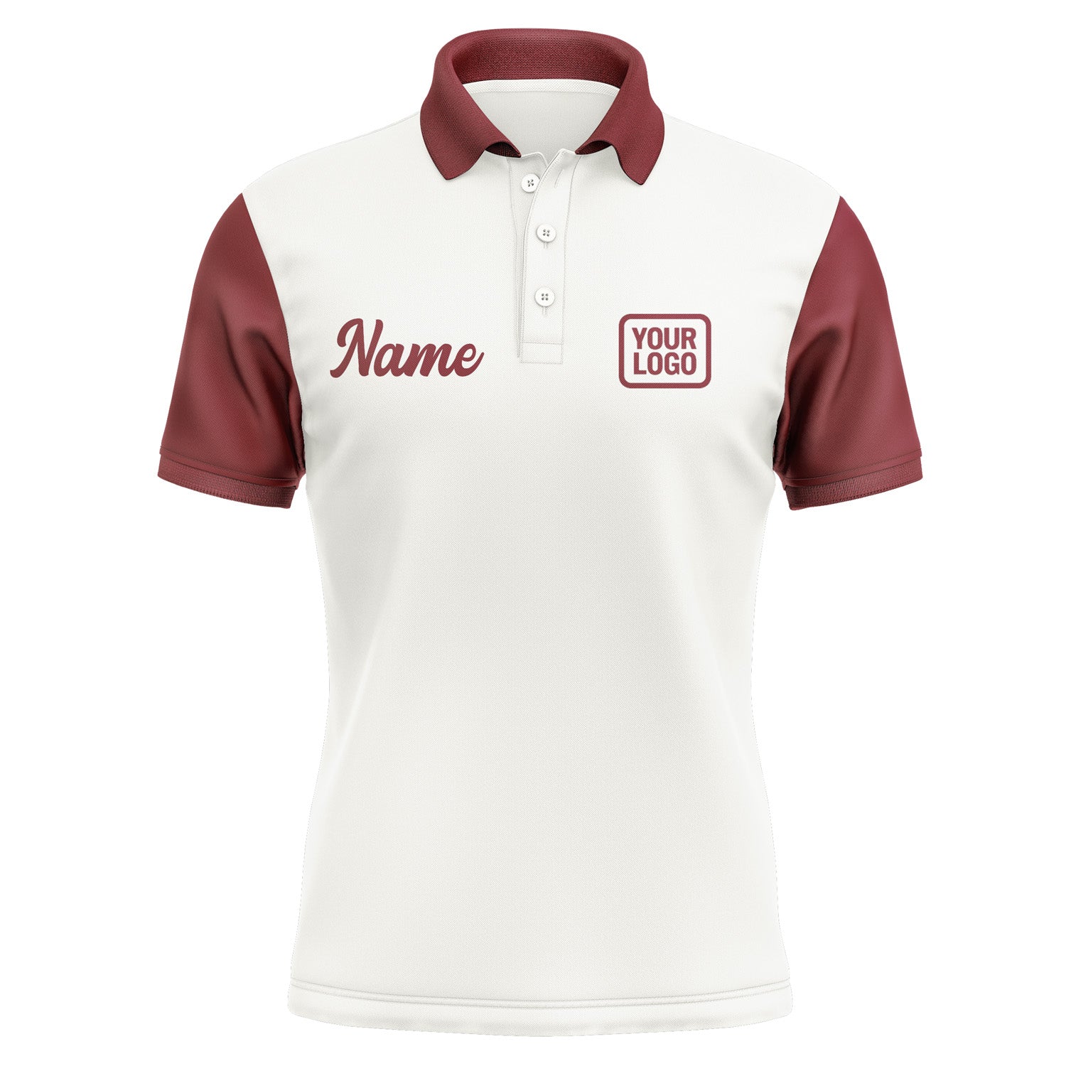 Custom White Crimson Red Short-Sleeve Polo Shirt PO181515B115