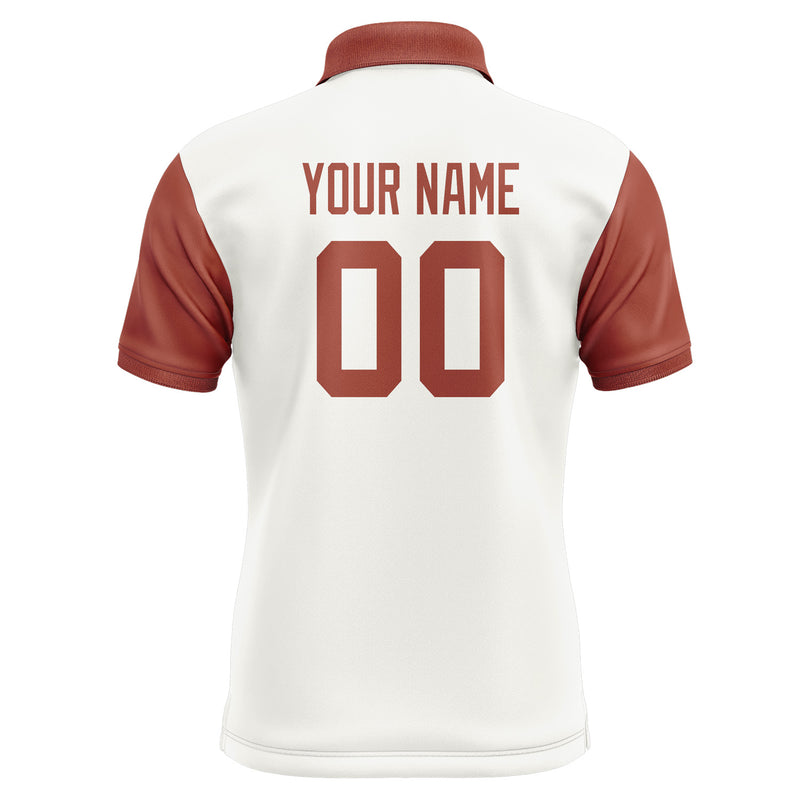 Custom White Coral Red Short-Sleeve Polo Shirt PO181616B116