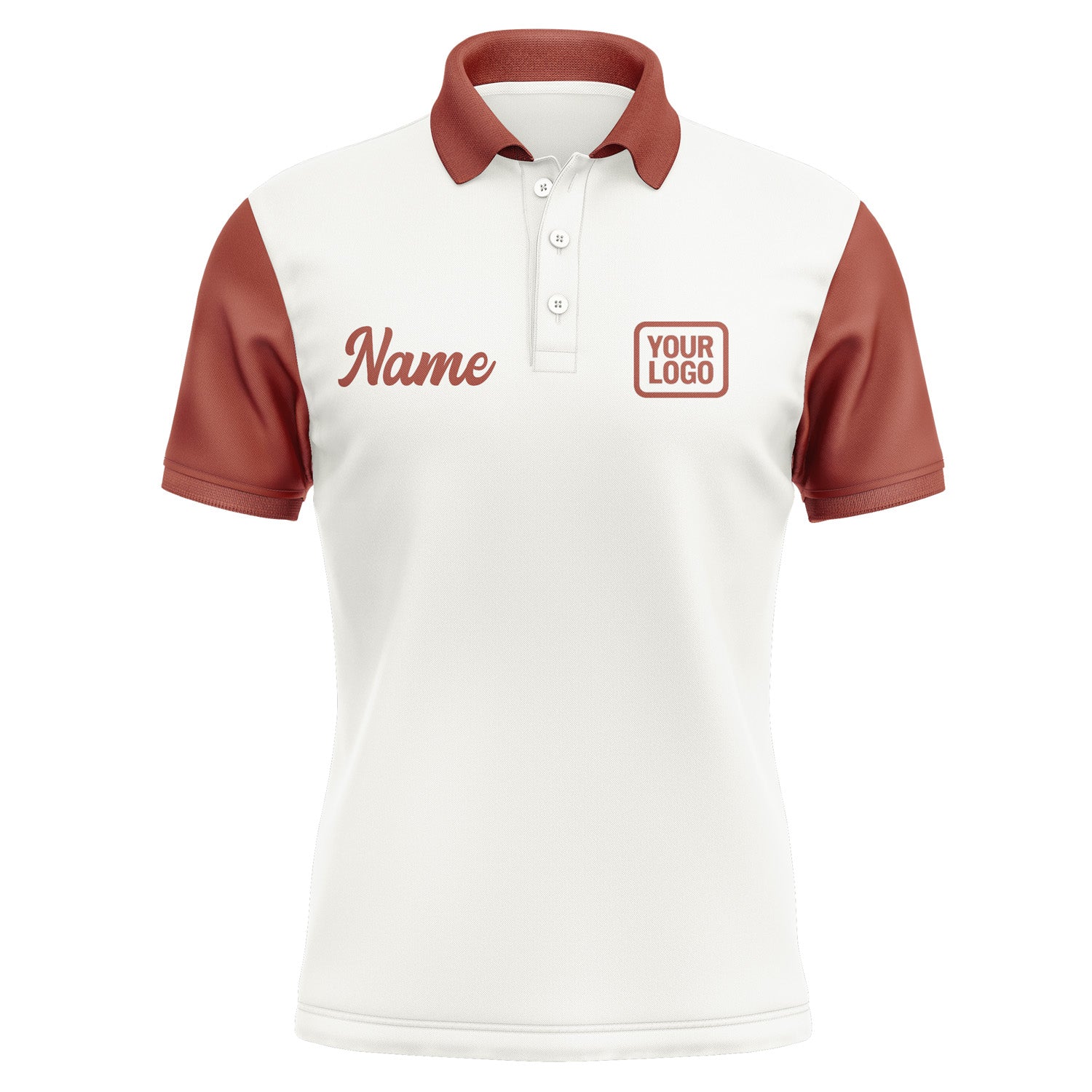 Custom White Coral Red Short-Sleeve Polo Shirt PO181616B116