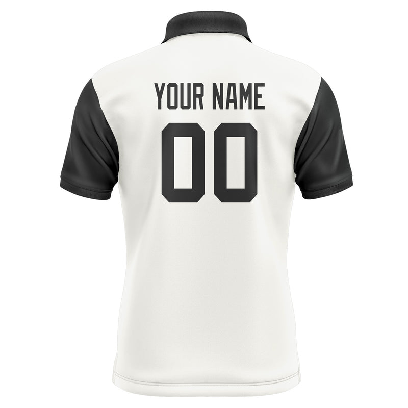 Custom White Black Short-Sleeve Polo Shirt PO181717B117