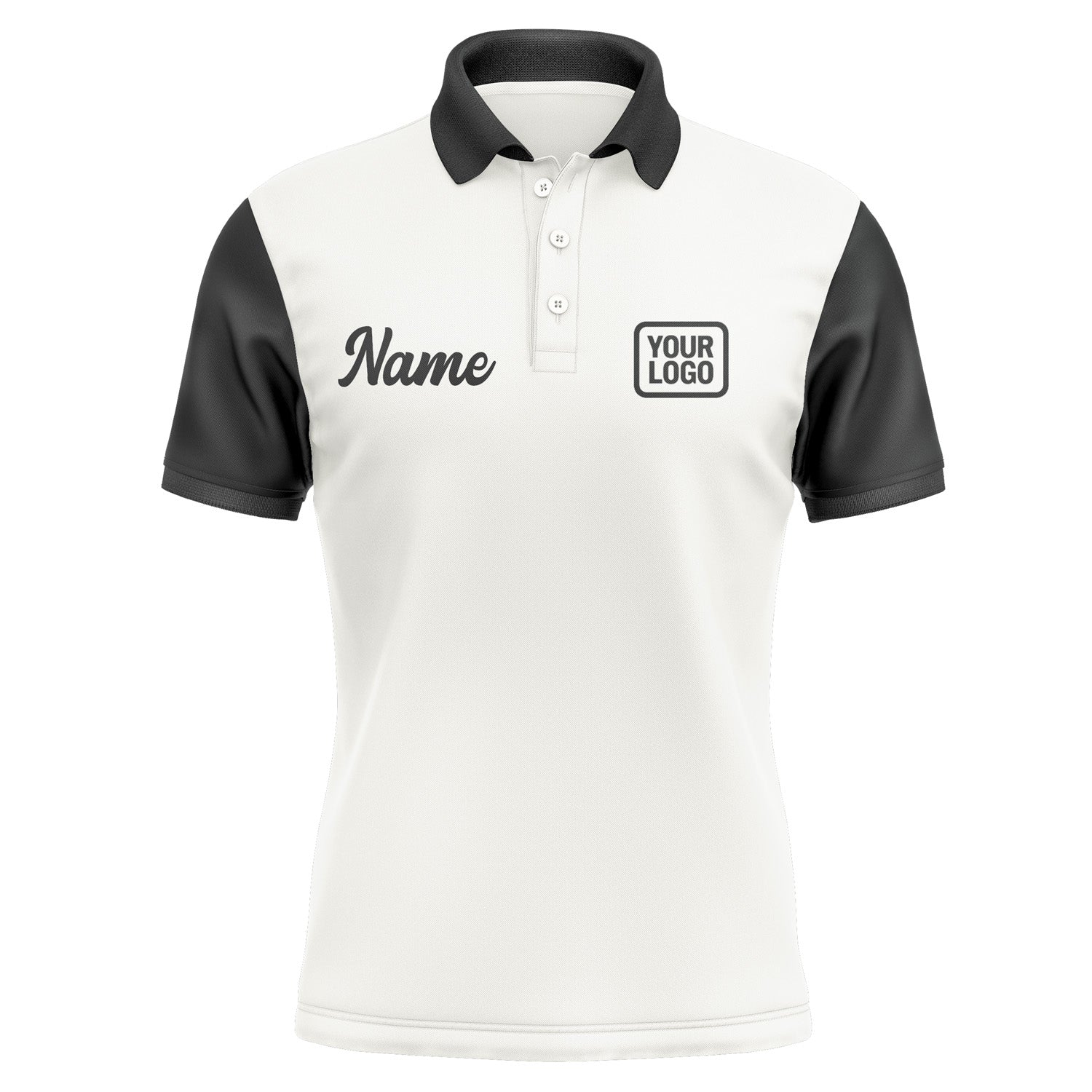 Custom White Black Short-Sleeve Polo Shirt PO181717B117