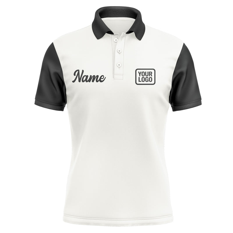 Custom White Black Short-Sleeve Polo Shirt PO181717B117