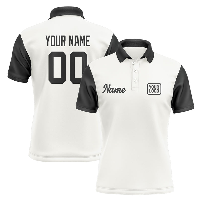 Custom White Black Short-Sleeve Polo Shirt PO181717B117