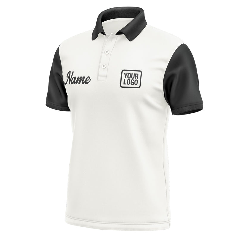Custom White Black Short-Sleeve Polo Shirt PO181717B117