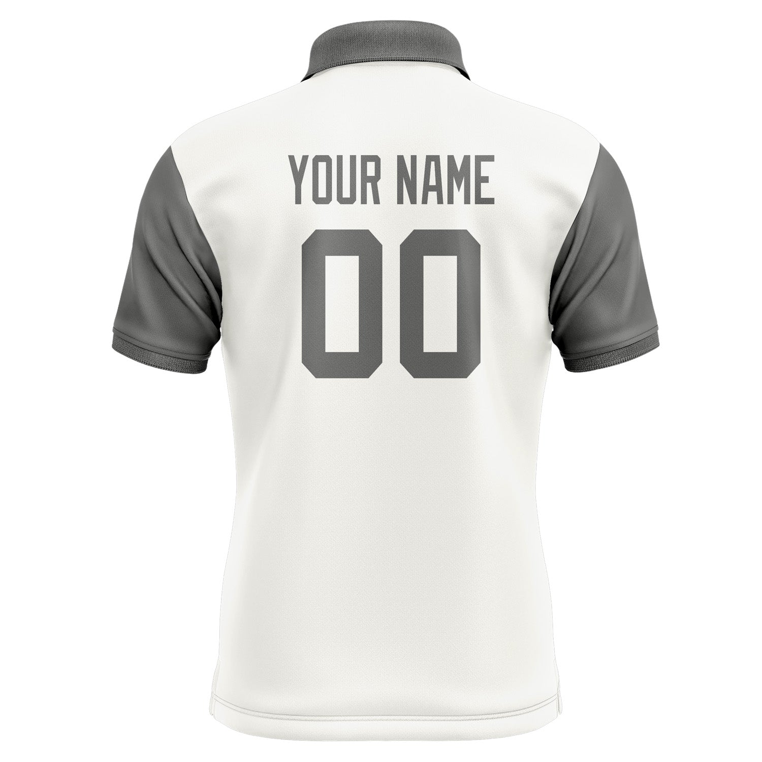 Custom White Dark Grey Short-Sleeve Polo Shirt PO182020B120