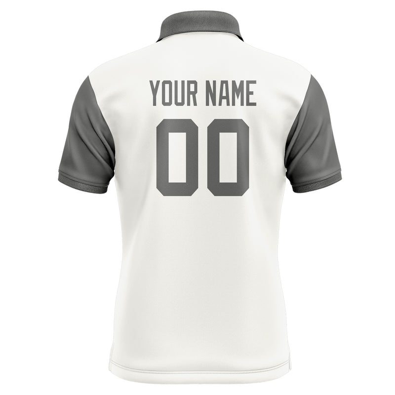 Custom White Dark Grey Short-Sleeve Polo Shirt PO182020B120
