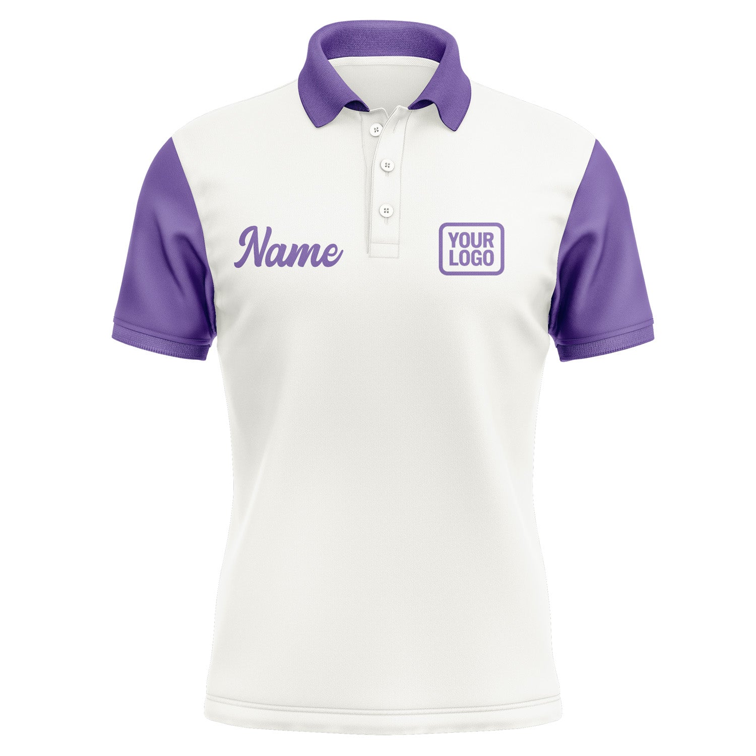 Custom White Light Purple Short-Sleeve Polo Shirt PO182323B123