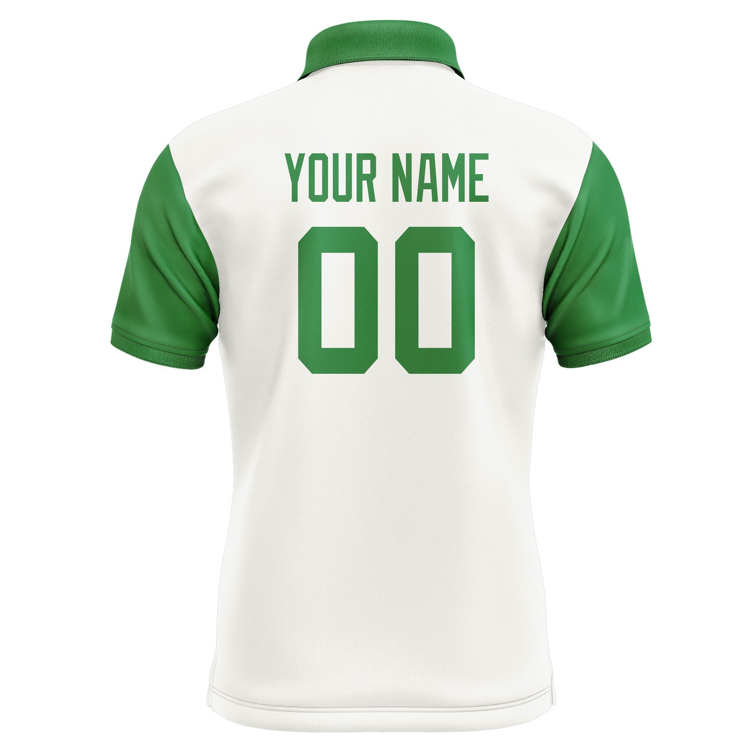 Custom White Emerald Green Short-Sleeve Polo Shirt PO182424B124