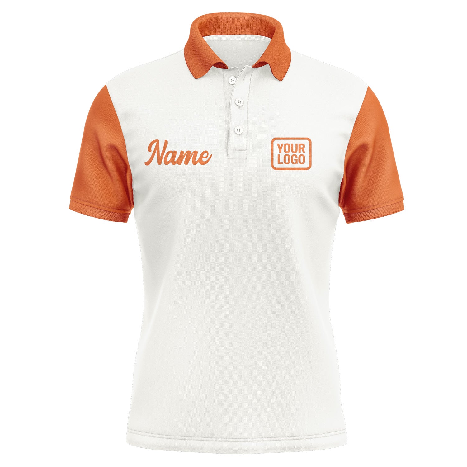 Custom White Orange Short-Sleeve Polo Shirt PO182828B128
