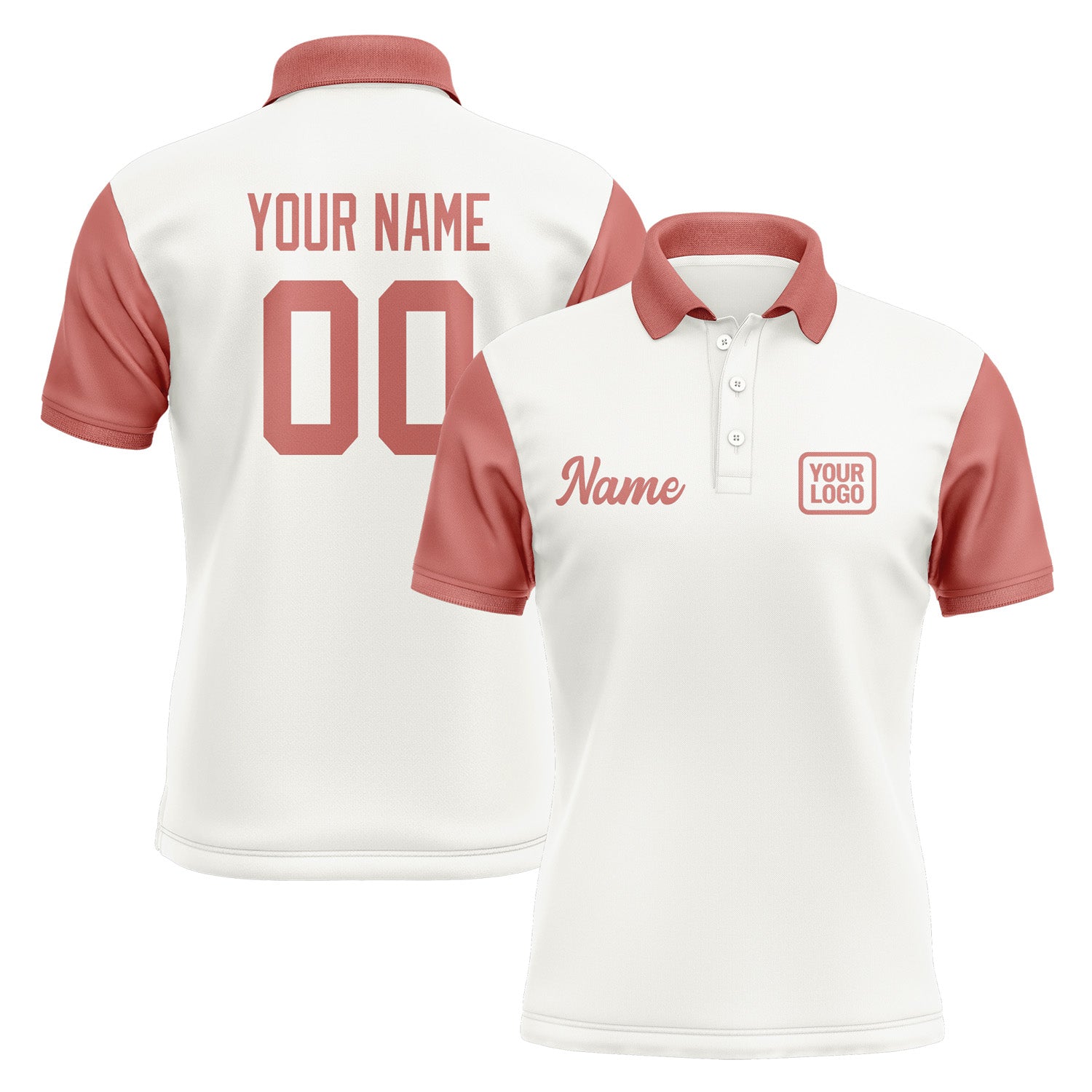 Custom White Copper Rose Short-Sleeve Polo Shirt PO182929B129