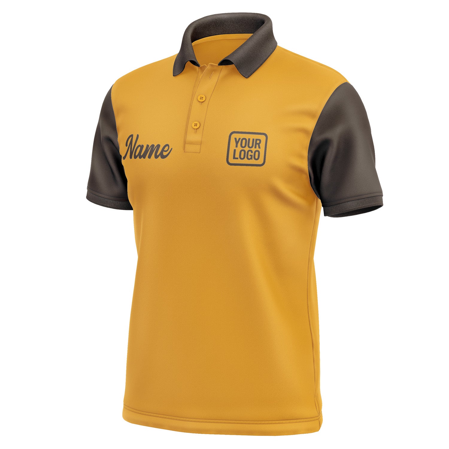 Custom Yellow Brown Short-Sleeve Polo Shirt PO190101B101