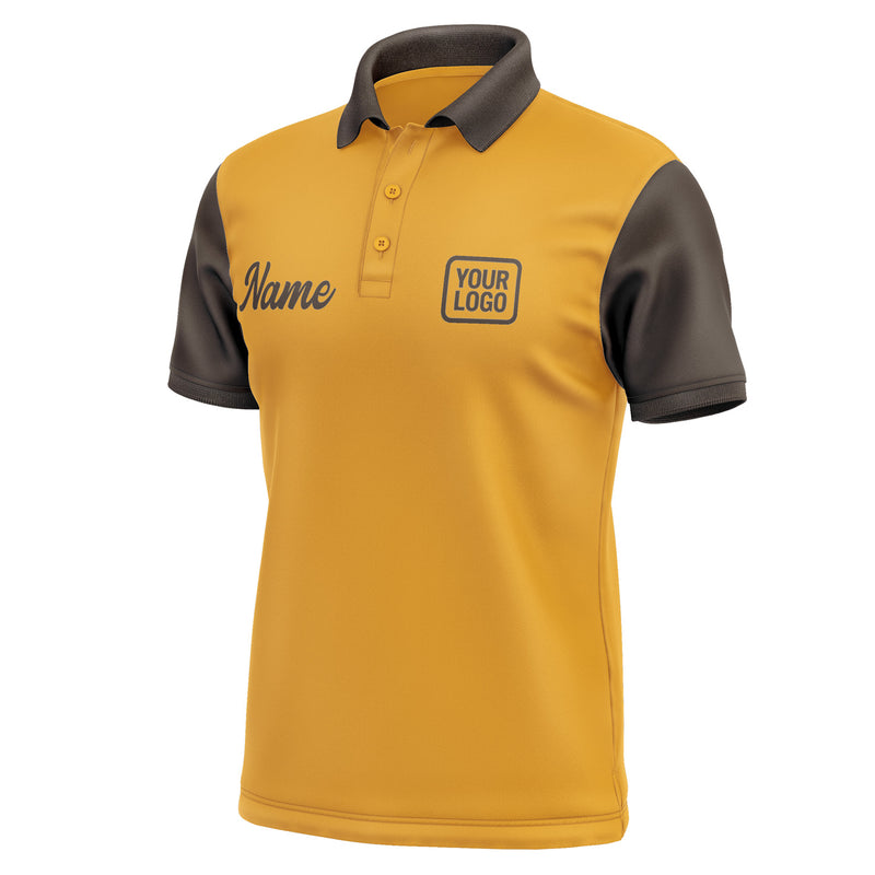 Custom Yellow Brown Short-Sleeve Polo Shirt PO190101B101