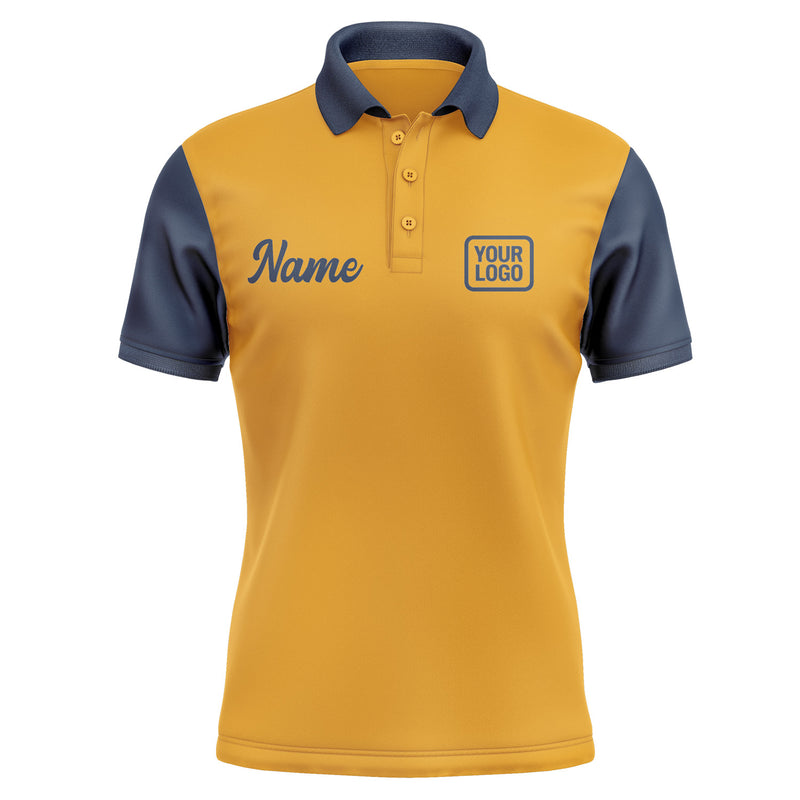 Custom Yellow Blue Short-Sleeve Polo Shirt PO191010B110