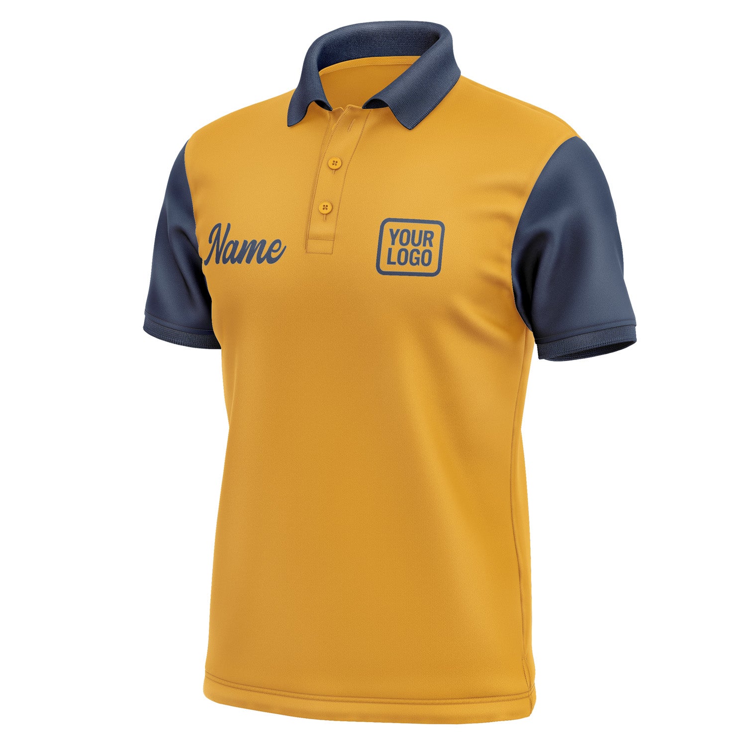 Custom Yellow Blue Short-Sleeve Polo Shirt PO191010B110