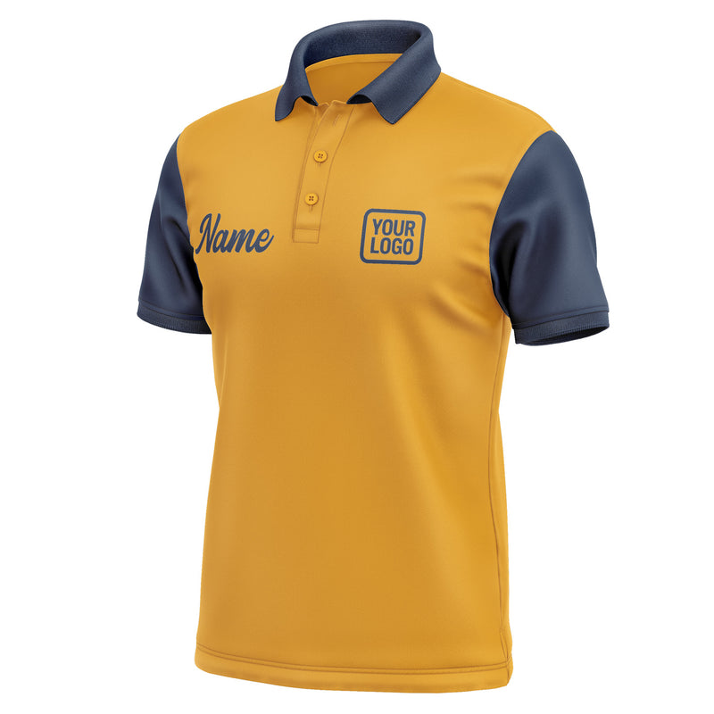 Custom Yellow Blue Short-Sleeve Polo Shirt PO191010B110