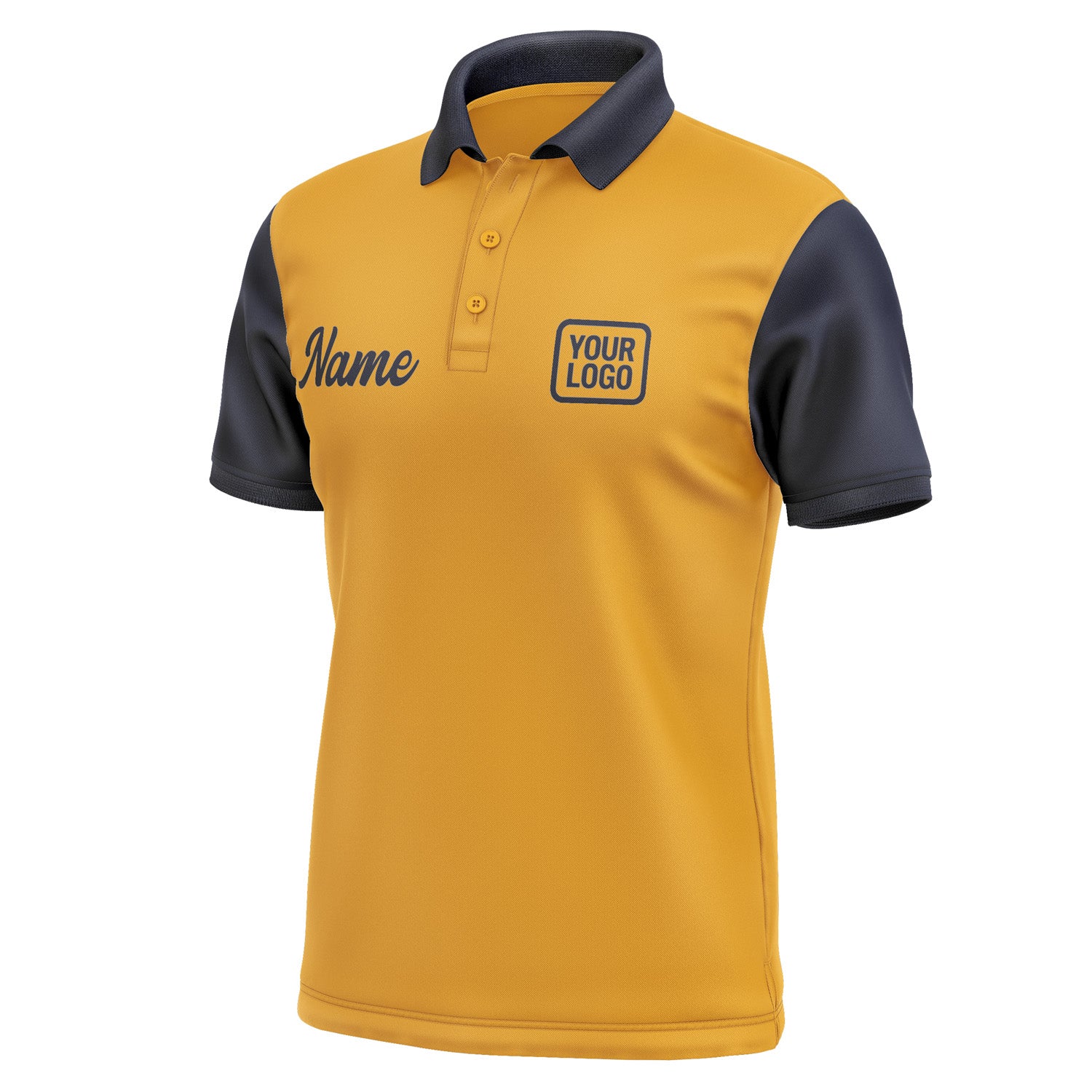 Custom Yellow Navy Short-Sleeve Polo Shirt PO191111B111