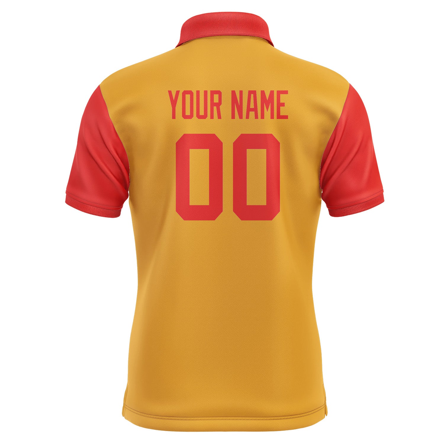 Custom Yellow Orange Red Short-Sleeve Polo Shirt PO191212B112