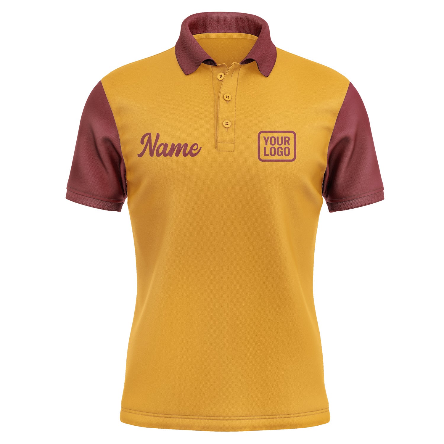 Custom Yellow Crimson Red Short-Sleeve Polo Shirt PO191515B115