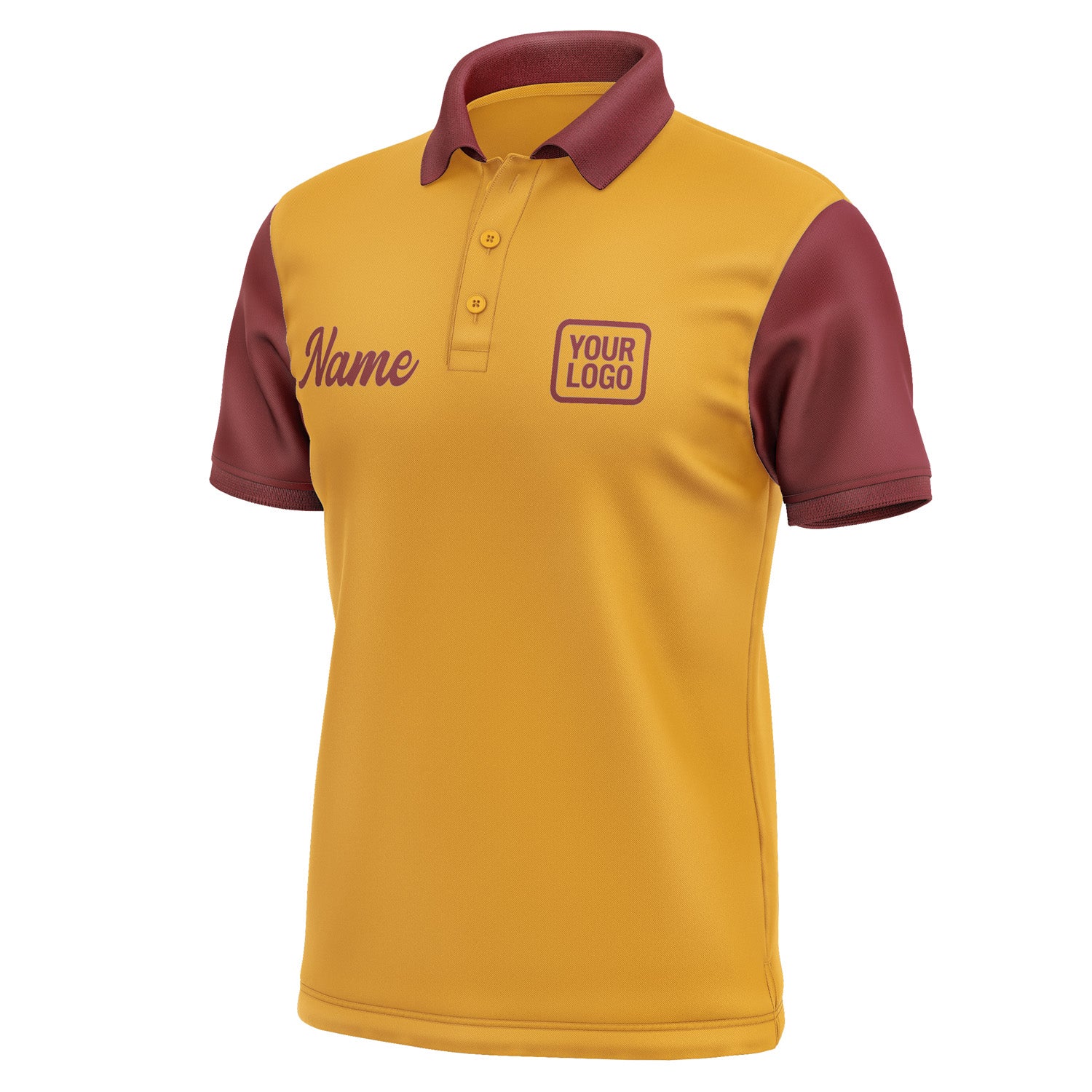 Custom Yellow Crimson Red Short-Sleeve Polo Shirt PO191515B115