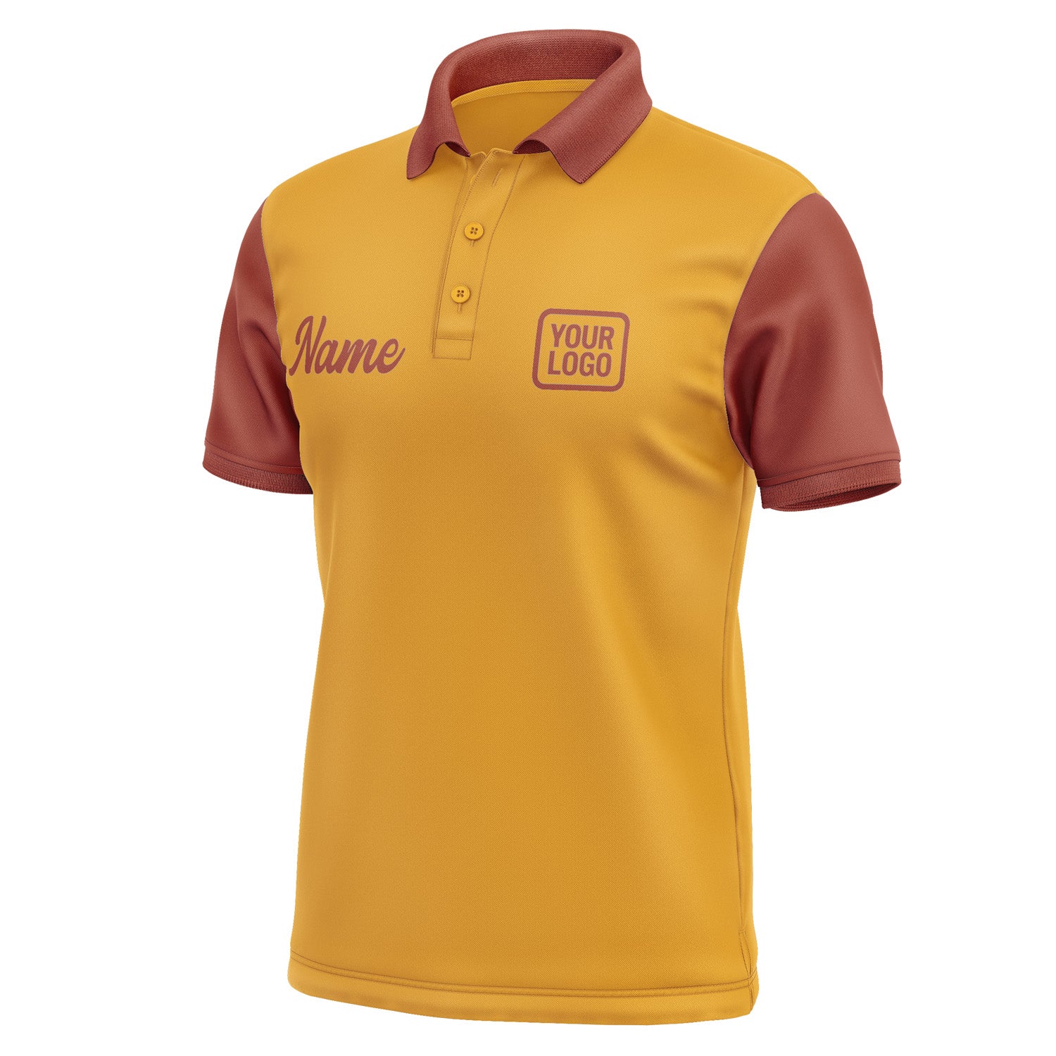 Custom Yellow Coral Red Short-Sleeve Polo Shirt PO191616B116