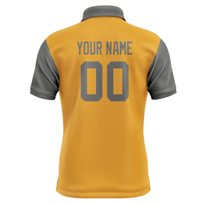 Custom Yellow Dark Grey Short-Sleeve Polo Shirt PO192020B120