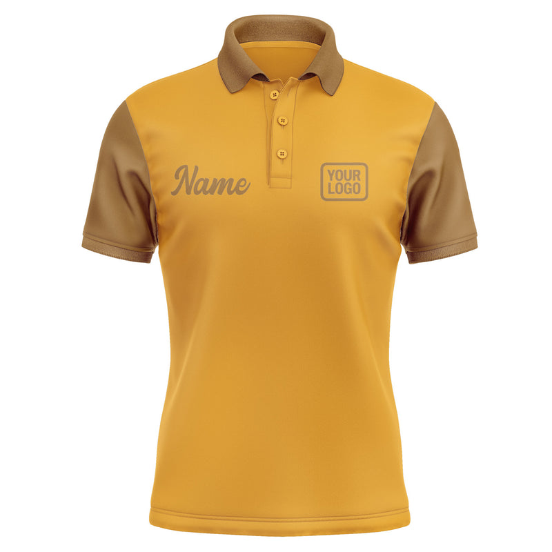 Custom Yellow Khaki Short-Sleeve Polo Shirt PO192222B122