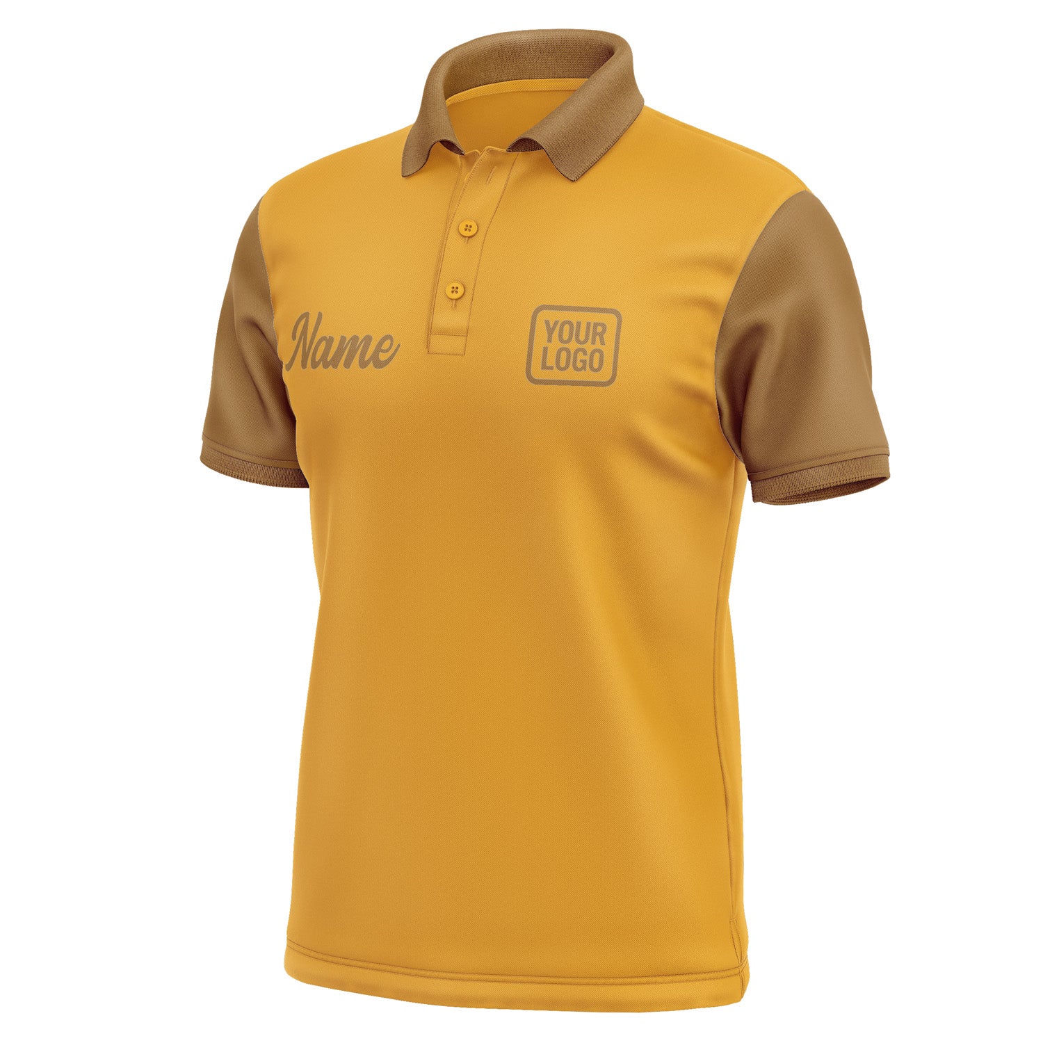 Custom Yellow Khaki Short-Sleeve Polo Shirt PO192222B122