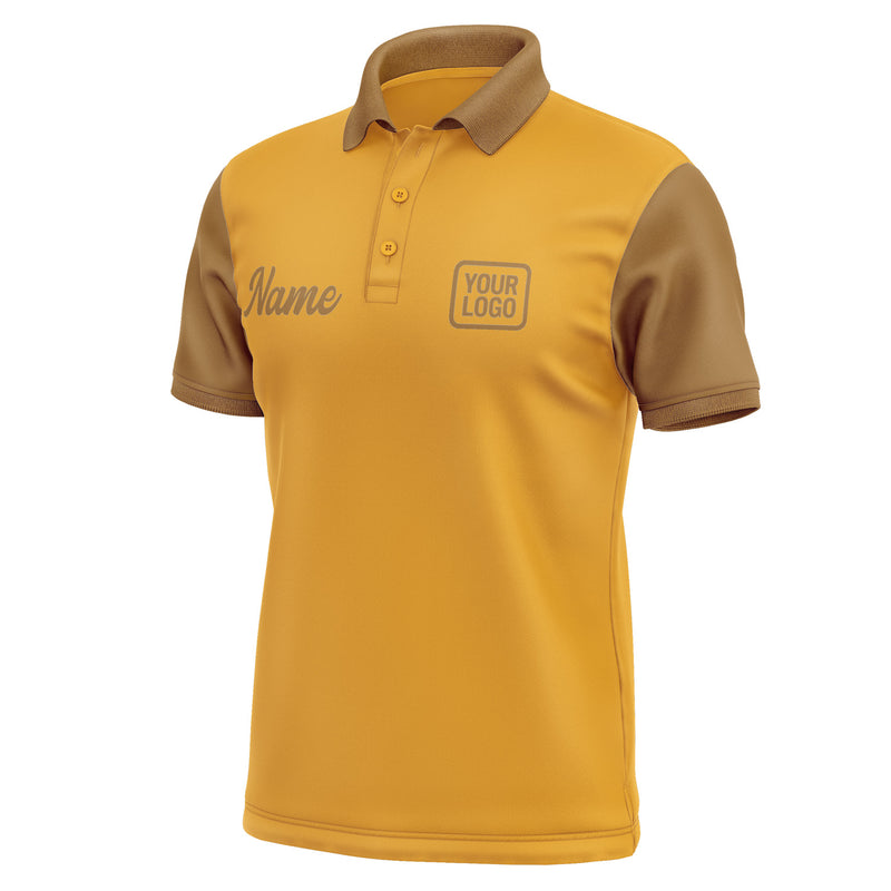 Custom Yellow Khaki Short-Sleeve Polo Shirt PO192222B122