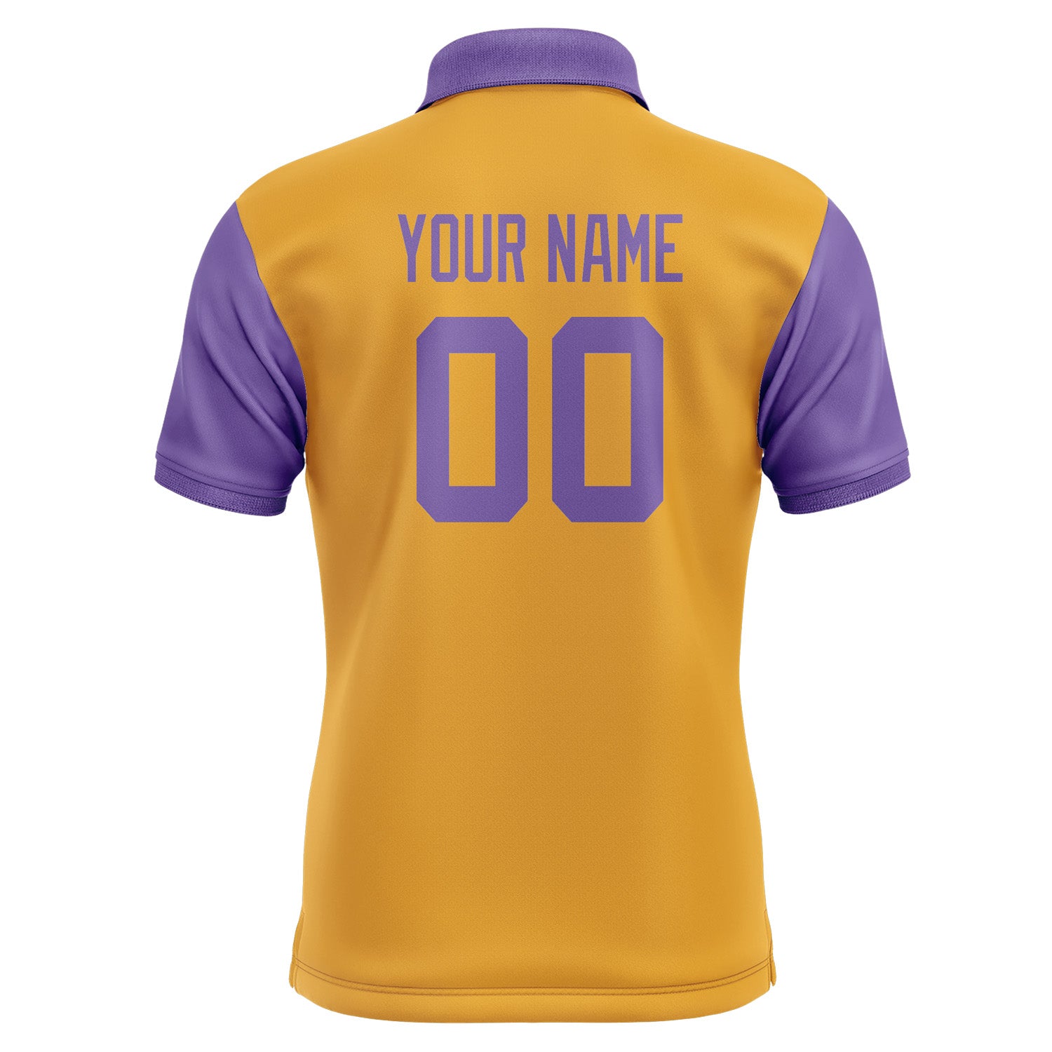 Custom Yellow Light Purple Short-Sleeve Polo Shirt PO192323B123