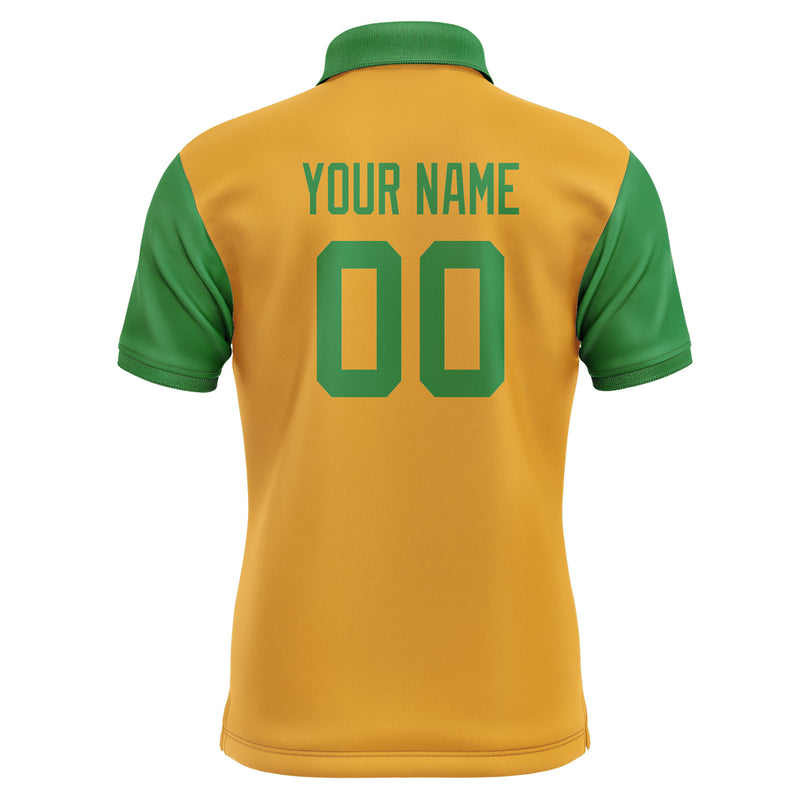 Custom Yellow Emerald Green Short-Sleeve Polo Shirt PO192424B124