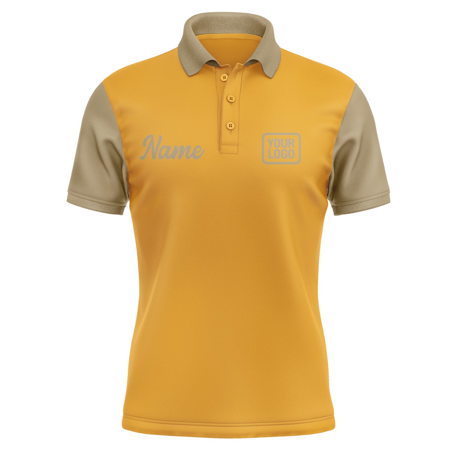 Custom Yellow Light Khaki Short-Sleeve Polo Shirt PO192525B125
