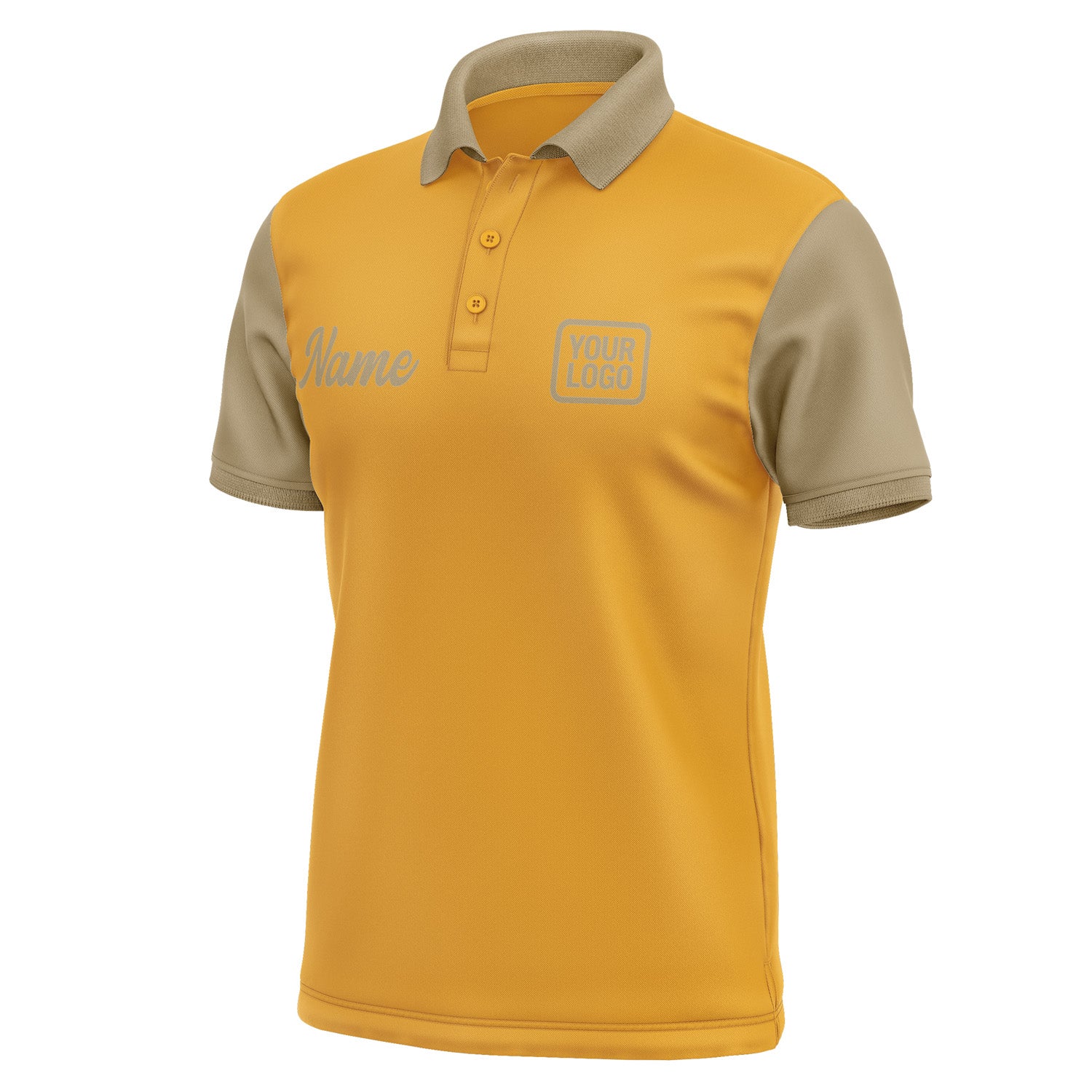 Custom Yellow Light Khaki Short-Sleeve Polo Shirt PO192525B125