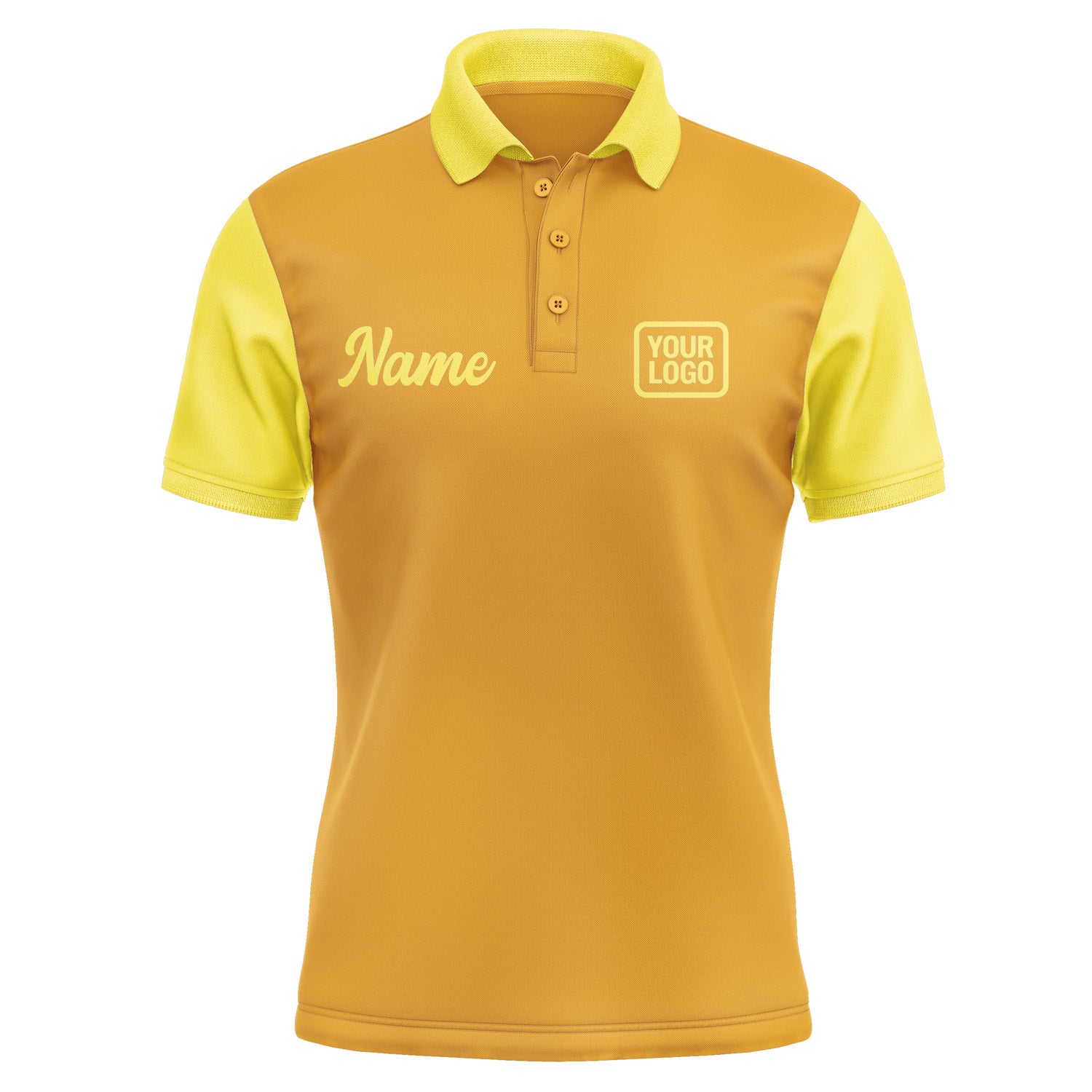Custom Yellow Light Yellow Short-Sleeve Polo Shirt PO192626B126